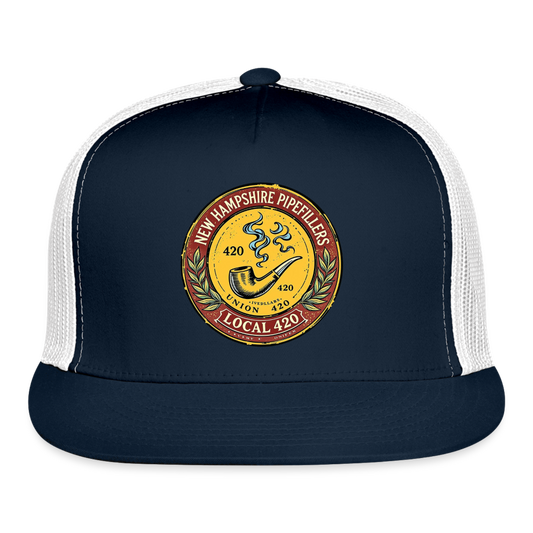 NEW HAMPSHIRE PIPEFILLERS UNION LOCAL 420 Camo Trucker Hat - navy/white