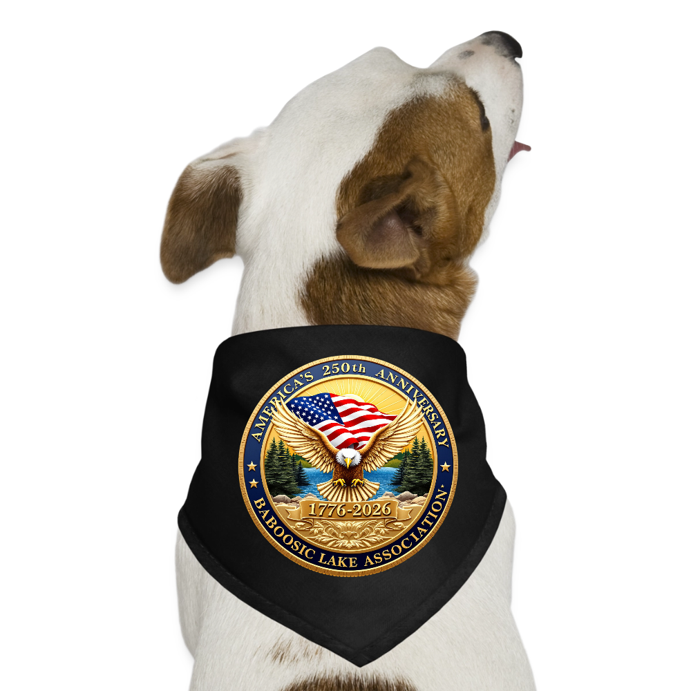 America 250 Anniversary Baboosic Lake Association Dog Bandana - black