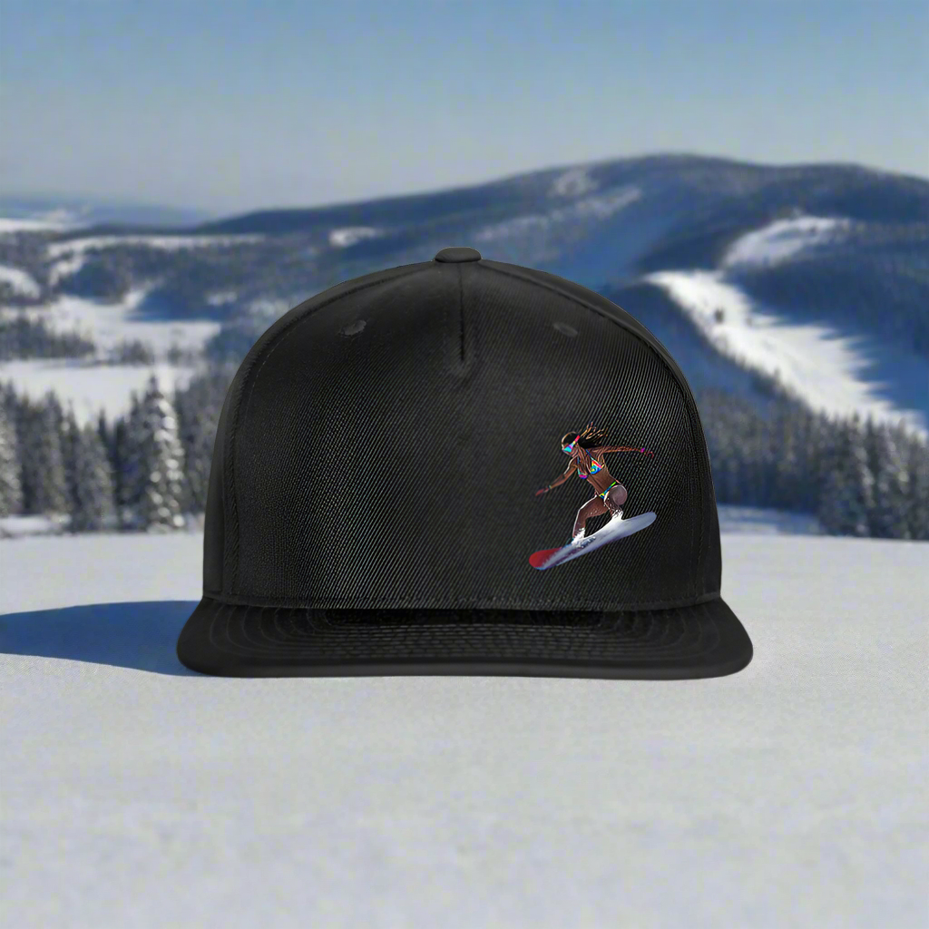 Snow Bunny 2 Snapback Baseball Cap - black