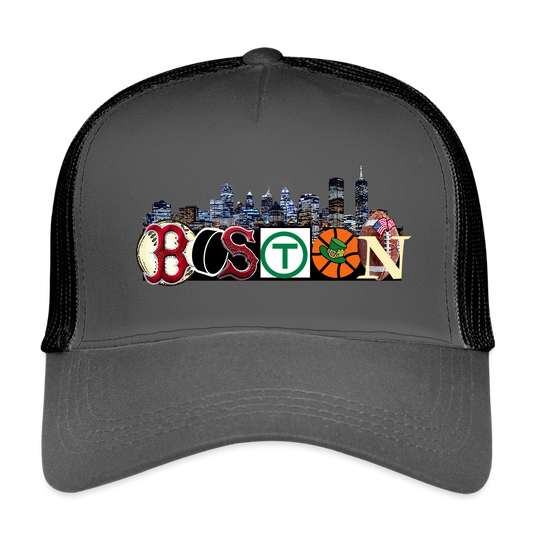 BOSTON SKYLINE Eco Trucker Cap - smoke grey/black