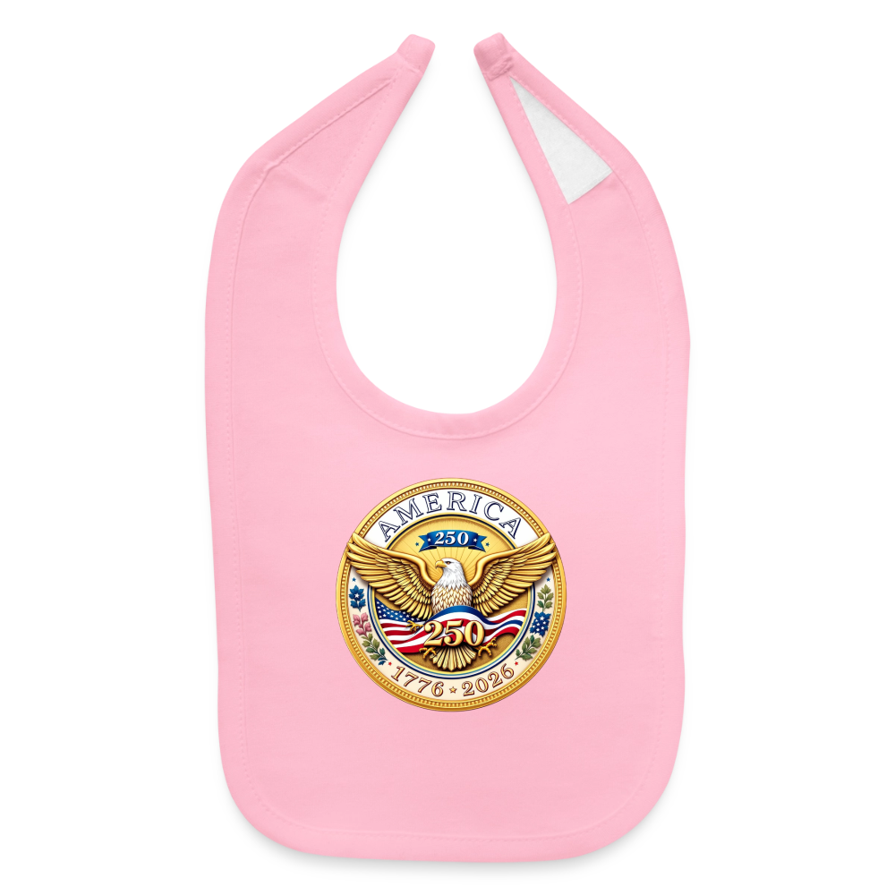 AMERICA 250 Kid's Baby Bib - light pink
