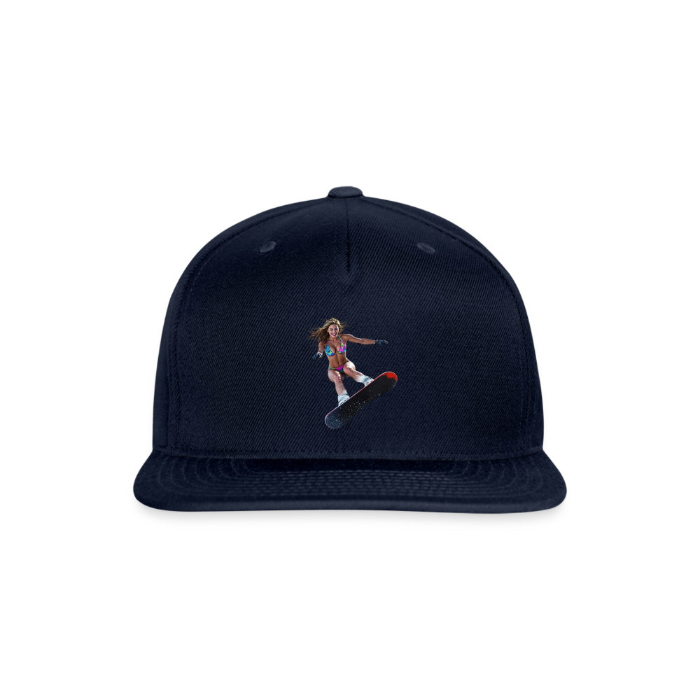 Snow Bunny Snapback Baseball Cap - navy