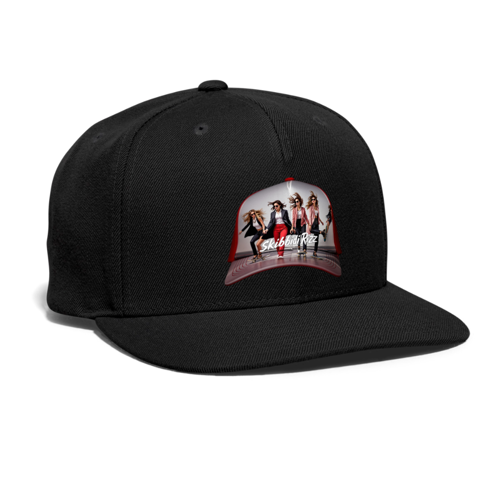 Skibbidi Rizz Authentic Snapback Baseball Cap - black