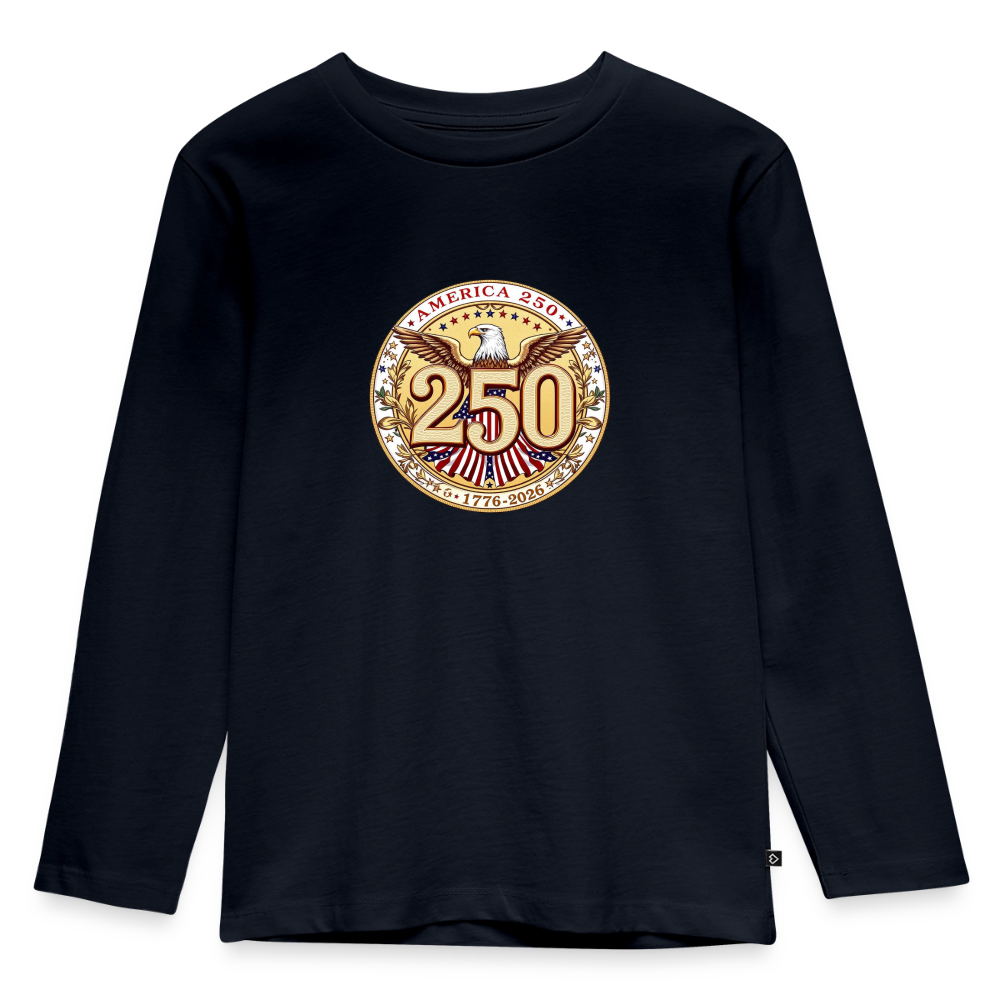 AMERICA 250 Toddler Premium Organic Long Sleeve Shirt - navy