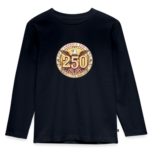 AMERICA 250 Toddler Premium Organic Long Sleeve Shirt - navy