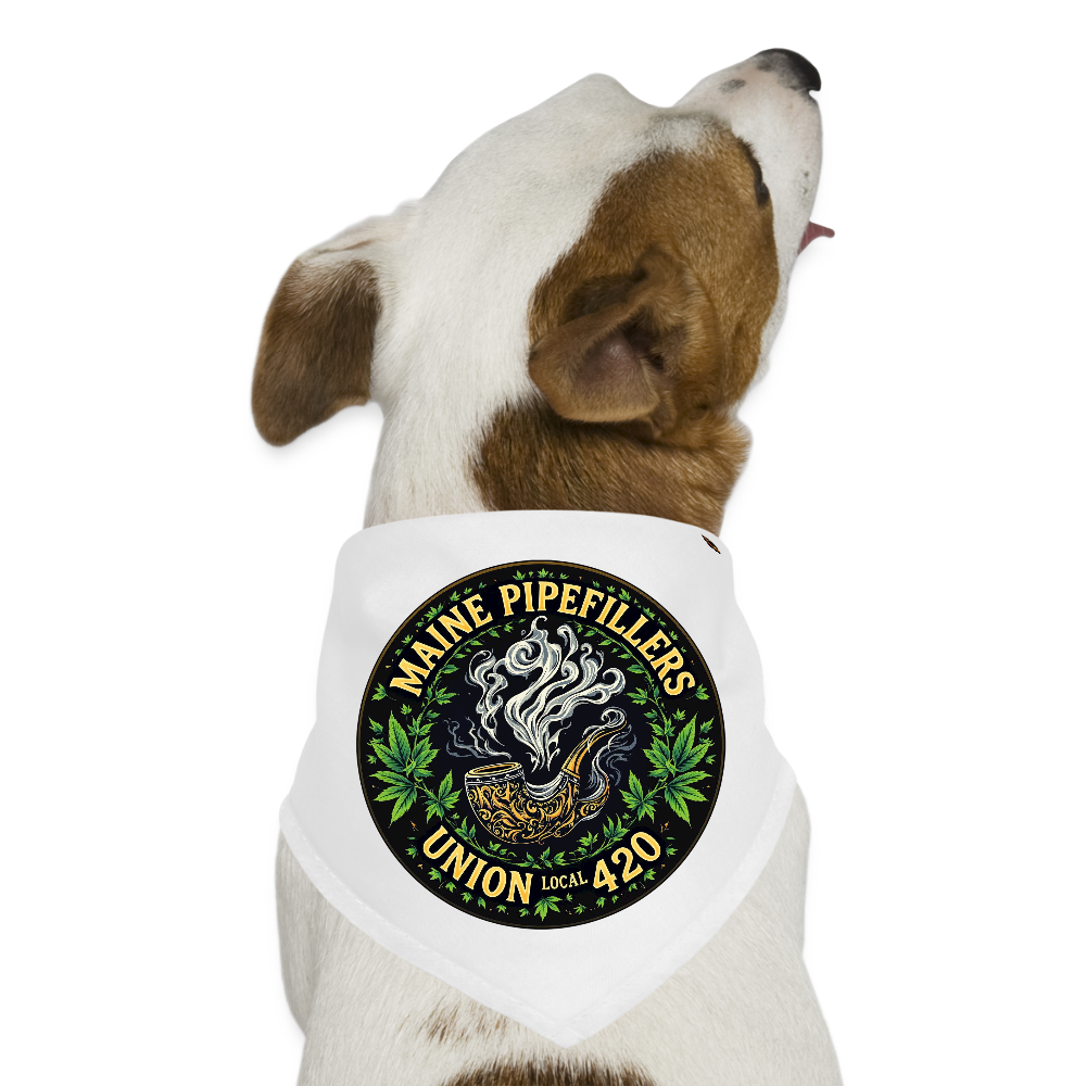 THE ORIGINAL MAINE PIPEFILLERS UNION LOCAL 420 Dog Bandana - white