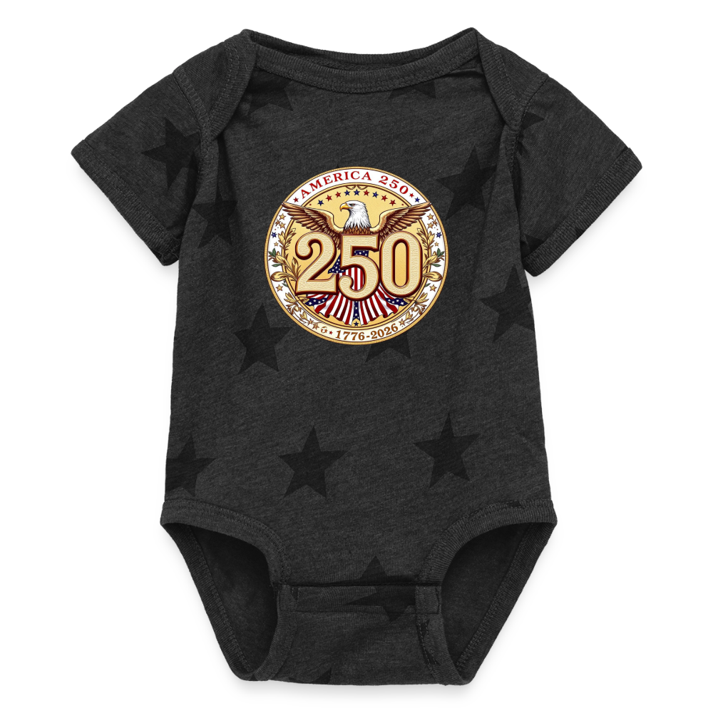 AMERICA 250 Baby 5 Star Print One Piece - charcoal star 