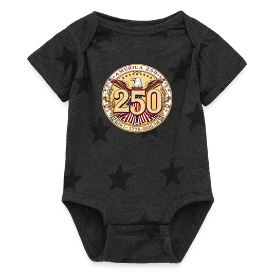 AMERICA 250 Baby 5 Star Print One Piece - charcoal star 