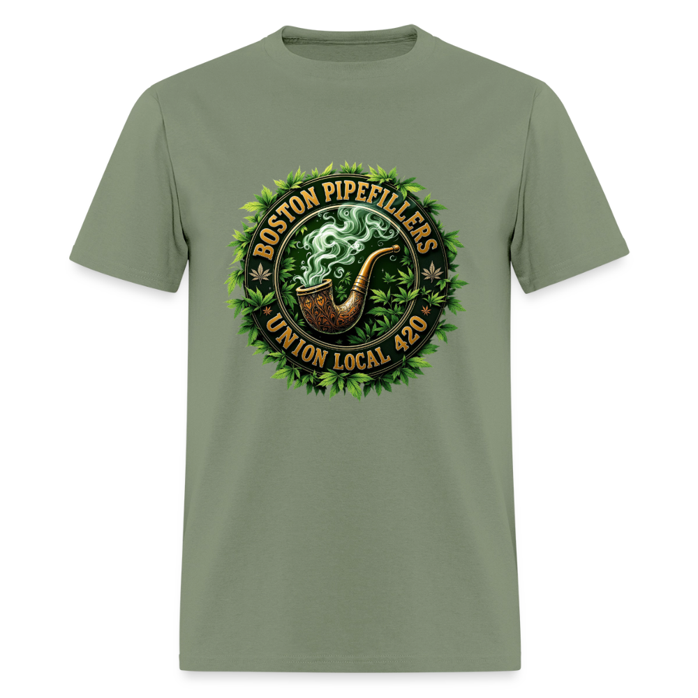 BOSTON PIPEFILLERS LOCAL 420 Men's T-Shirt - military green