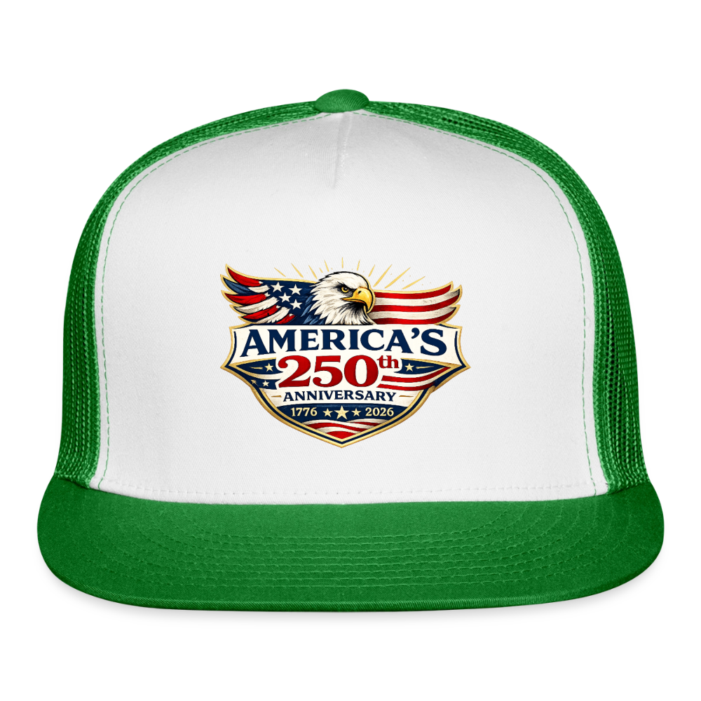 AMERICA'S 250th ANNIVERSARY Trucker Hat - white/kelly green