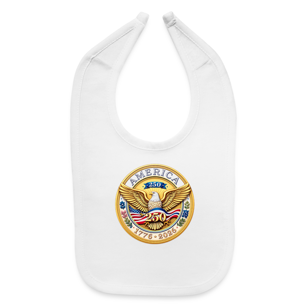 AMERICA 250 Kid's Baby Bib - white