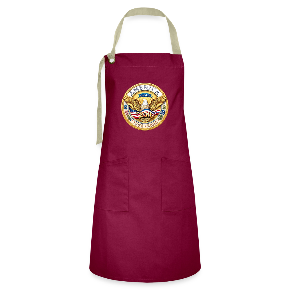 AMERICA 250 Artisan Apron - burgundy/khaki