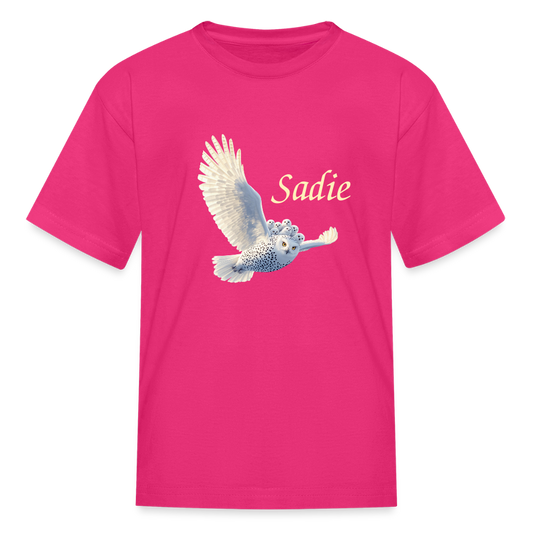 Sadie Snow Owl Kids' T-Shirt - fuchsia