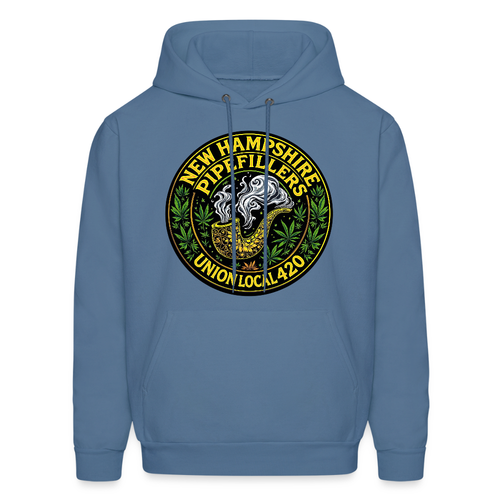 THE ORIGINAL NEW HAMPSHIRE PIPEFILLERS UNION LOCAL 420 Hanes Men's Hoodie - denim blue
