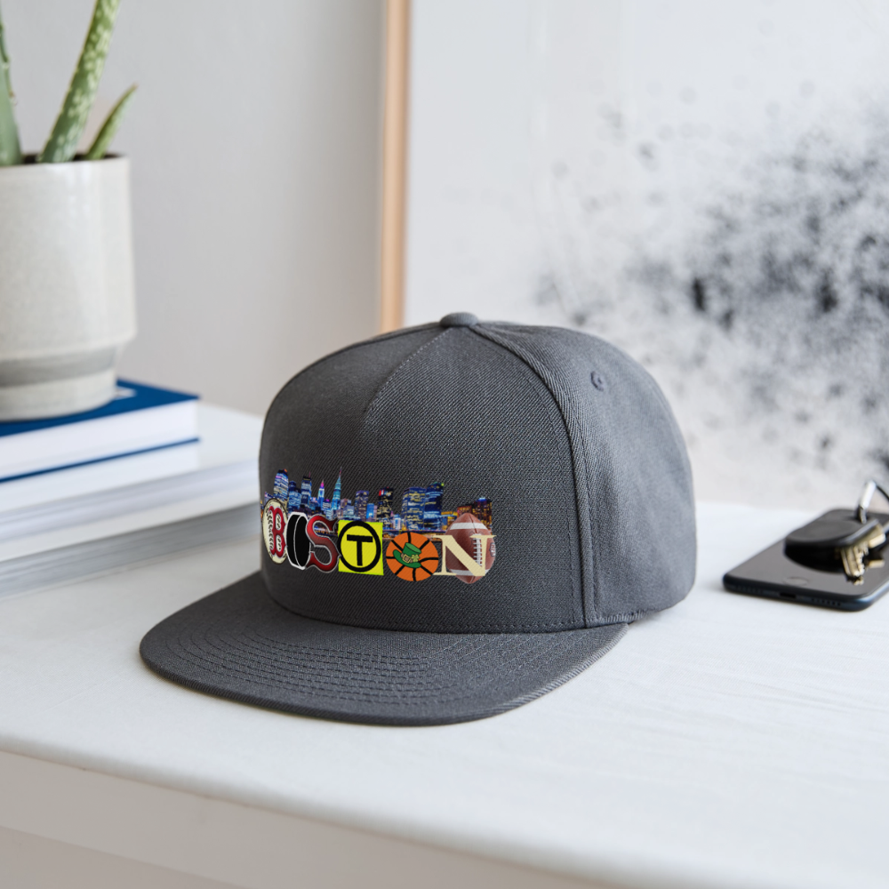 BOSTON SKYLINE The Authentic Snapback Baseball Cap - dark grey