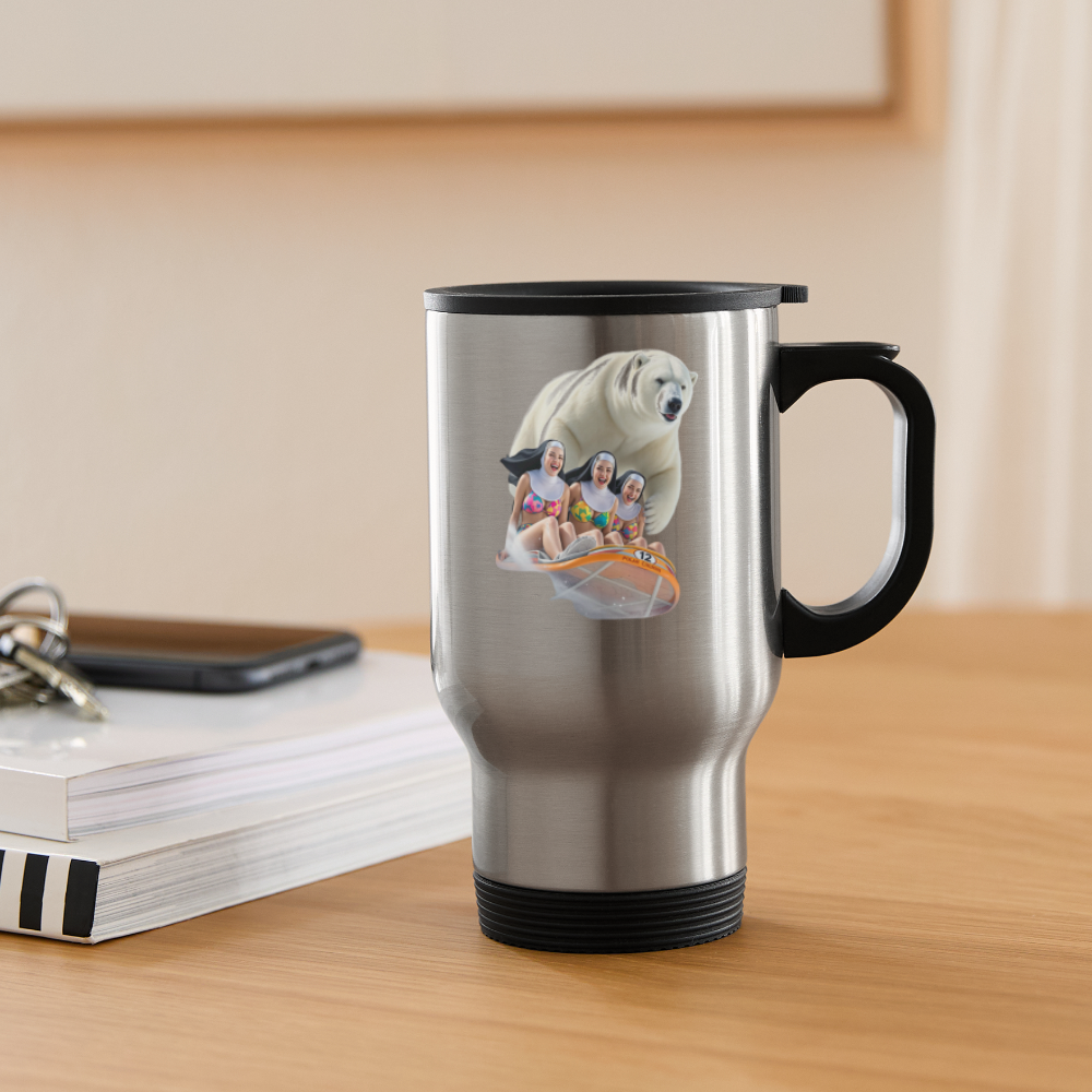 SLED SISTERS Stainless Steel Travel Mug - silver