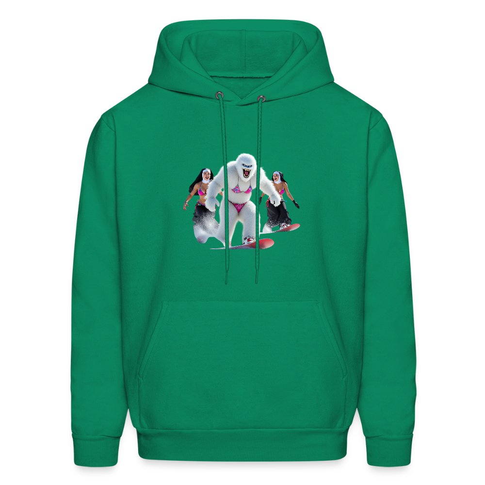 Bikini Abominable & Nuns Snowboarders Men's Hoodie - kelly green
