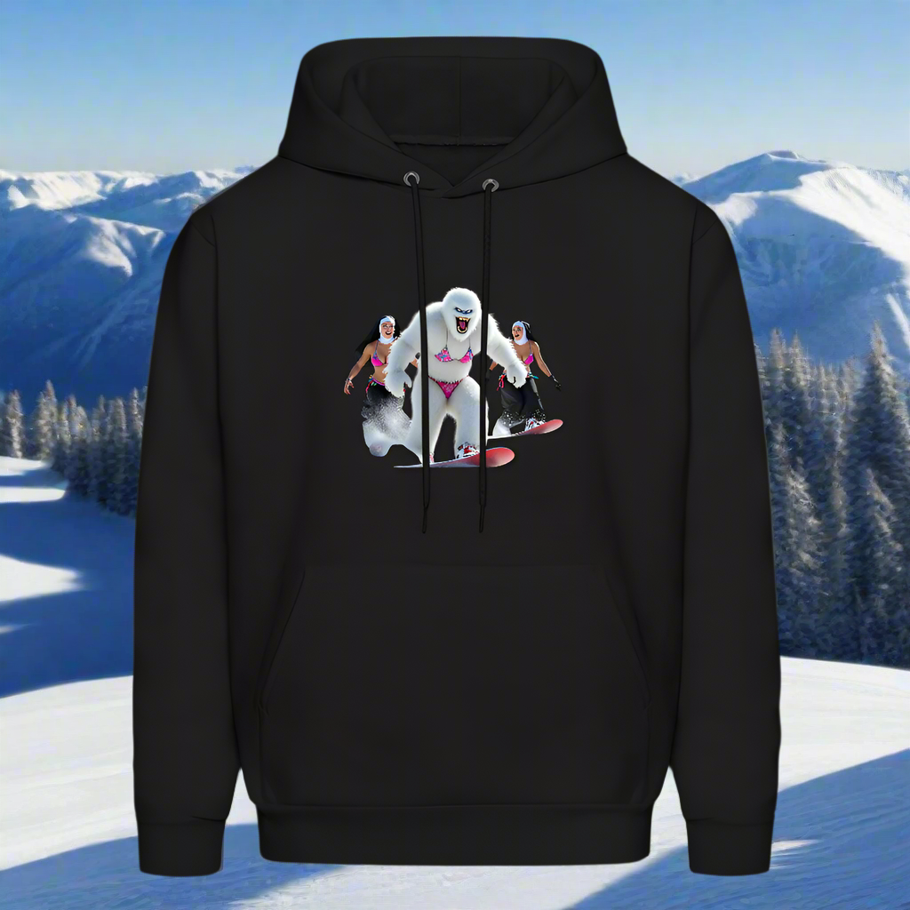 Bikini Abominable & Nuns Snowboarders Men's Hoodie - black