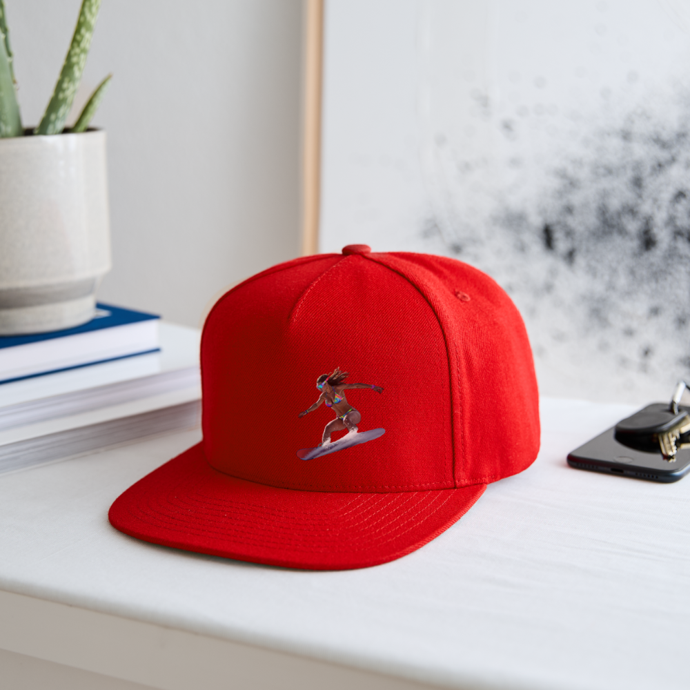 Snow Bunny 2 Snapback Baseball Cap - red