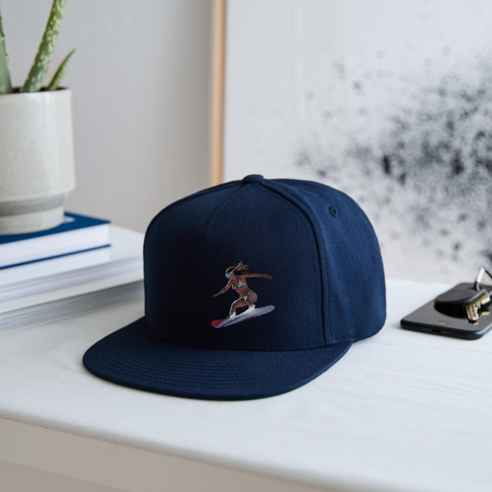 Snow Bunny 2 Snapback Baseball Cap - navy