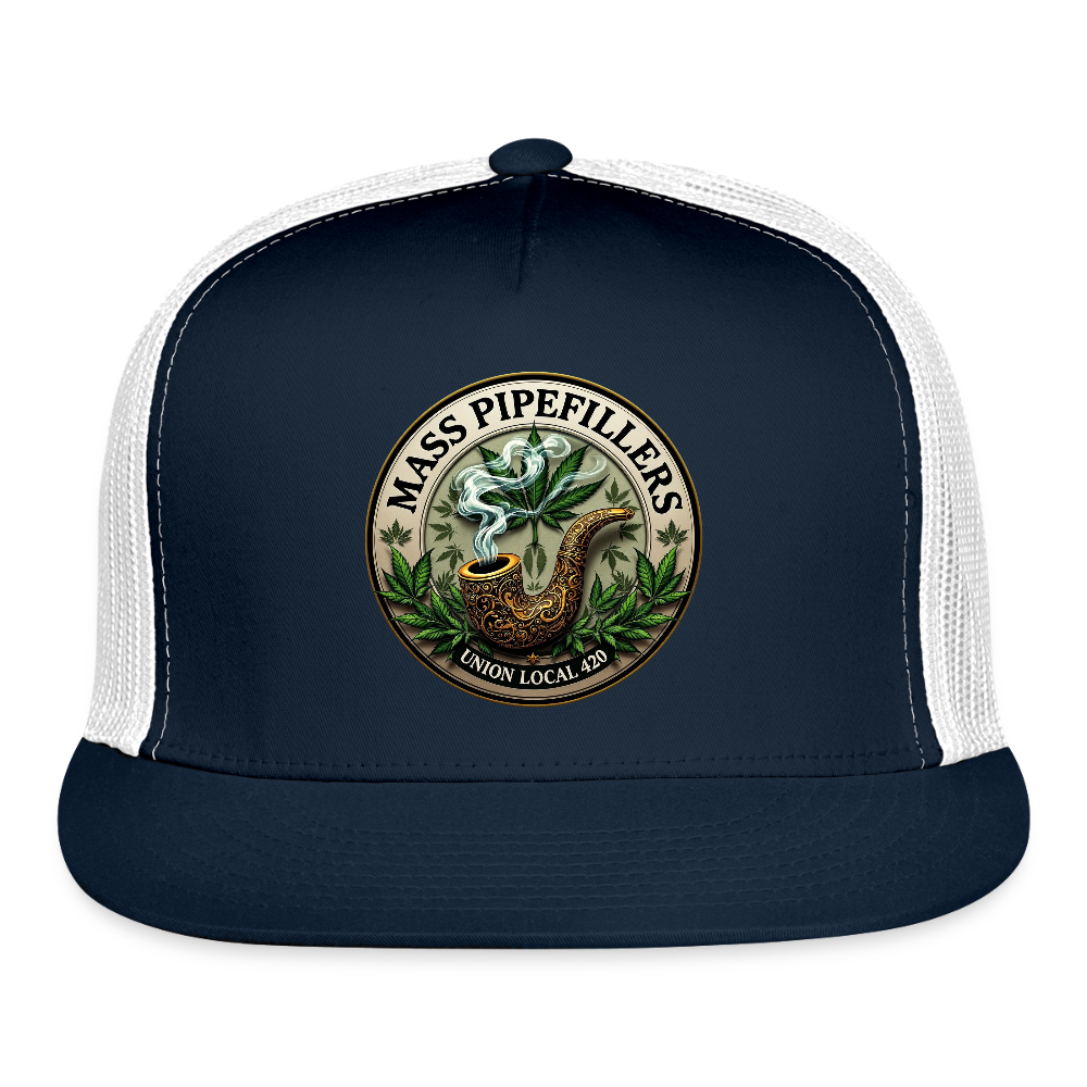 MASS PIPEFILLERS UNION LOCAL 420 Trucker Hat - navy/white