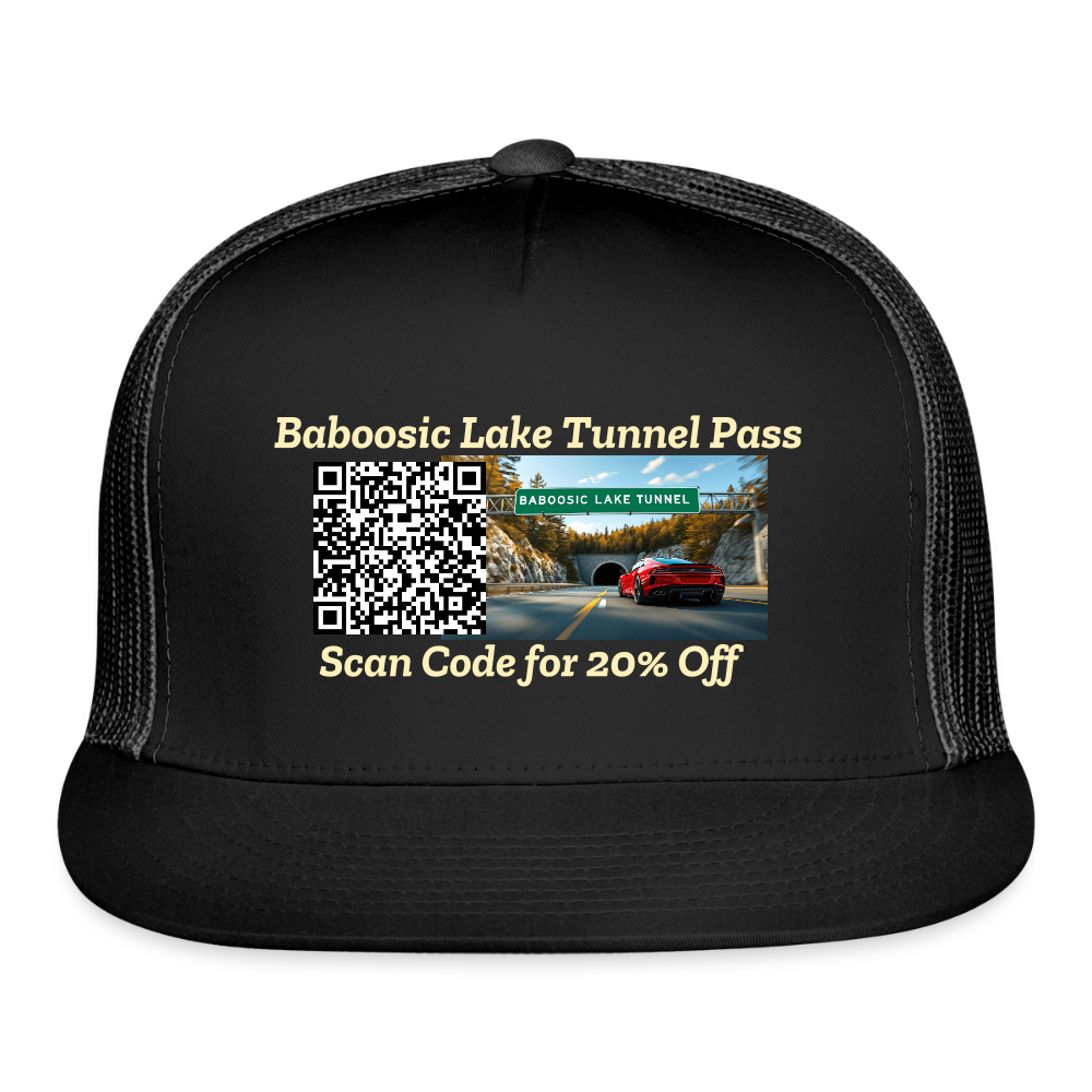 BABOOSIC LAKE TUNNEL PASS Trucker Hat - black/black