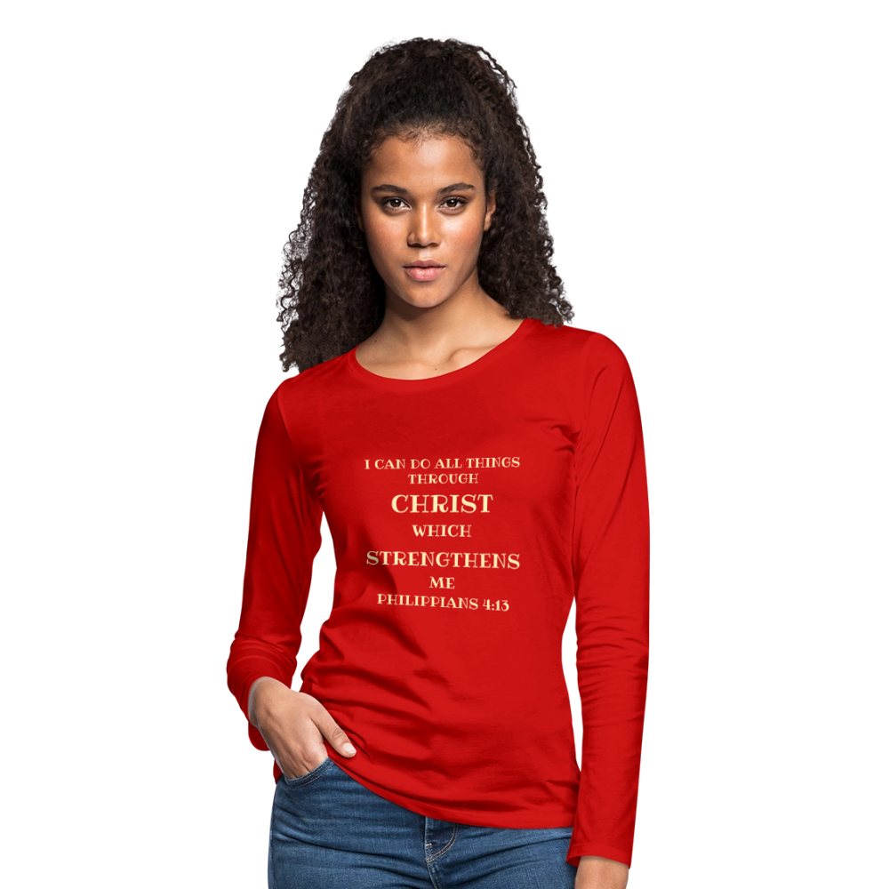 Philippians 413 Women's Premium Long Sleeve T-Shirt - red