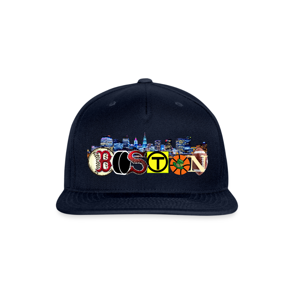 BOSTON SKYLINE The Authentic Snapback Baseball Cap - navy