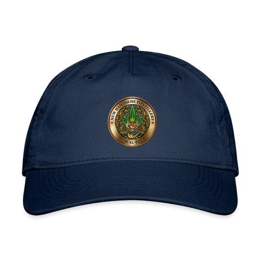 New Hampshire Pipefillers Local 420 Organic Baseball Cap - navy