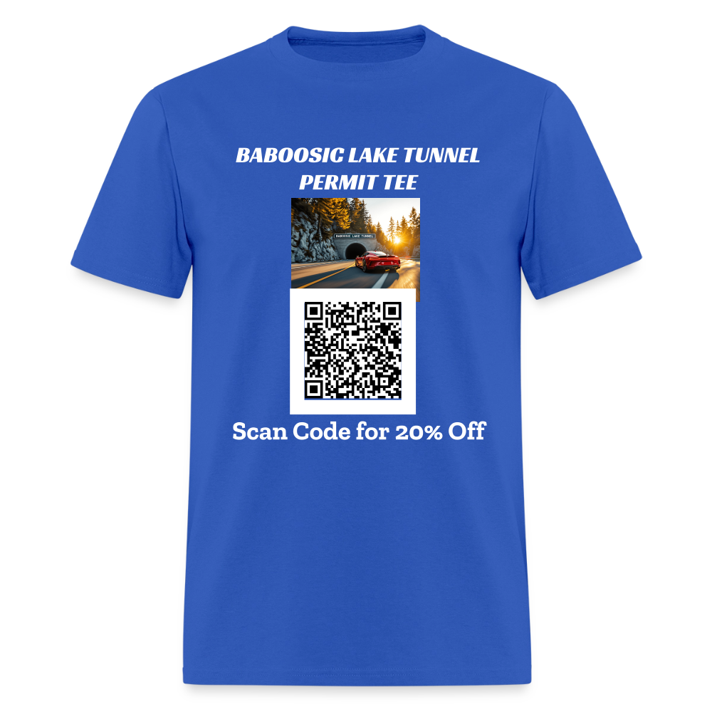 BABOOSIC LAKE TUNNEL PERMIT TEE Unisex Classic T-Shirt - royal blue