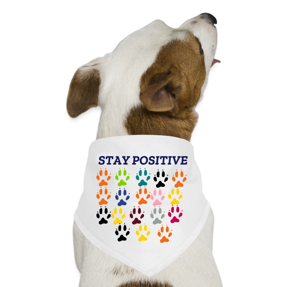 STAY POSITIVE Dog Bandana - white