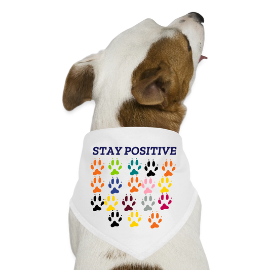 STAY POSITIVE Dog Bandana - white
