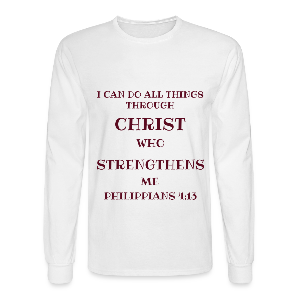 PHILIPPIANS 4:13 Men's Long Sleeve T-Shirt - white