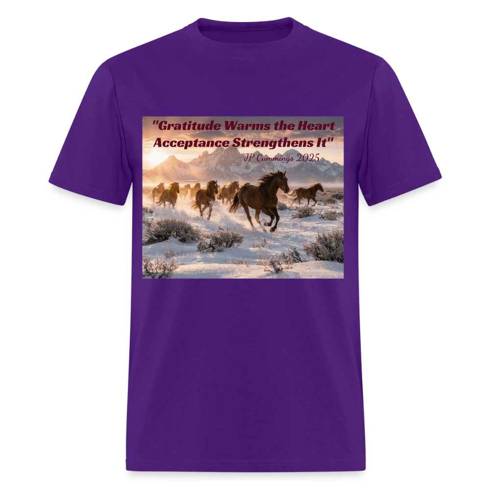 "GRATITUDE WARMS the HEART ACCEPTANCESTRENGHTENS It" JP Cummings 2025 - purple