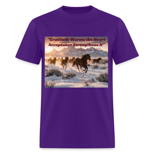 "GRATITUDE WARMS the HEART ACCEPTANCESTRENGHTENS It" JP Cummings 2025 - purple