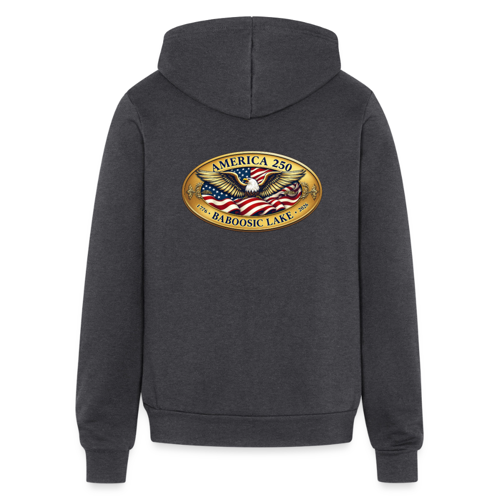 BABOOSIC LAKE AMERICA 250 FRONT/BACK EMBLEMS BELLA CANVAS Unisex Full Zip Hoodie - charcoal grey