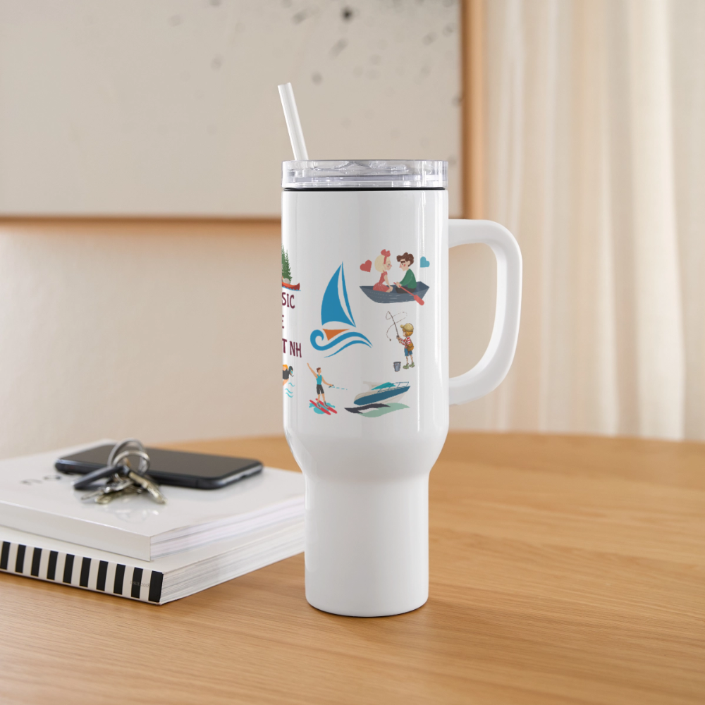BABOOSIC LAKE 40 oz Stainless Steel Travel Tumbler - white