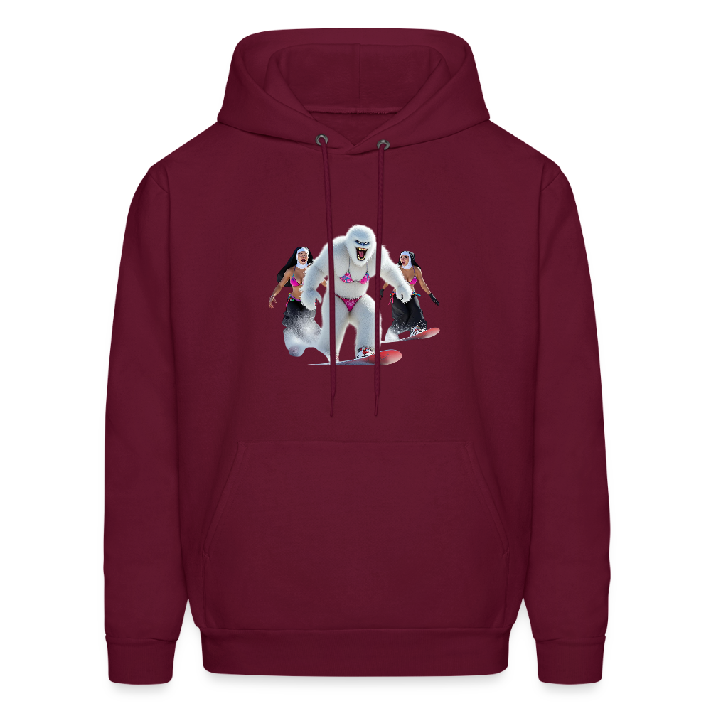 Bikini Abominable & Nuns Snowboarders Men's Hoodie - burgundy