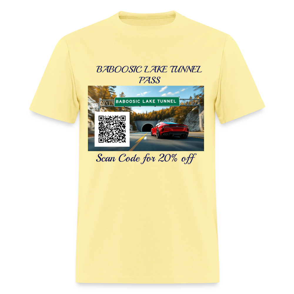 BABOOSIC LAKE TUNNEL PASS TEE - cornsilk
