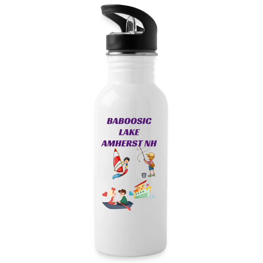 BABOOSIC LAKE 20 oz. Stainless Steel Water Bottle - white