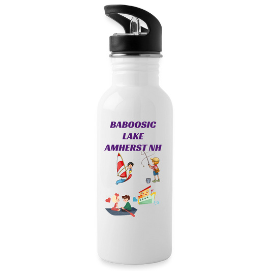BABOOSIC LAKE 20 oz. Stainless Steel Water Bottle - white