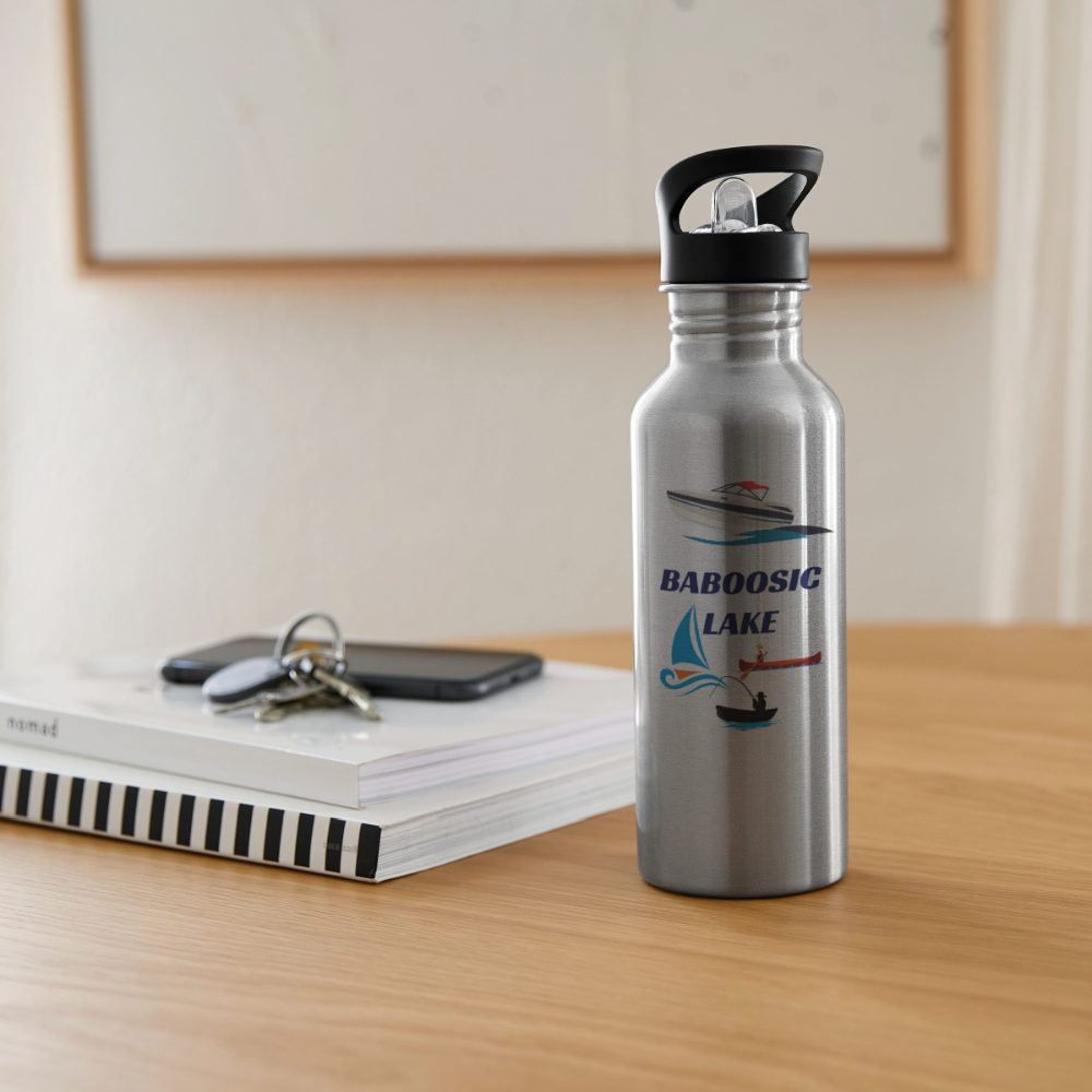 BABOOSIC LAKE 20 oz. Stainless Steel Water Bottle - silver