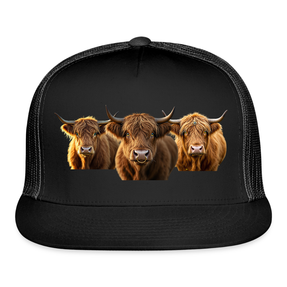 ANNA HIGHLAND CAMO Trucker Hat - black/black