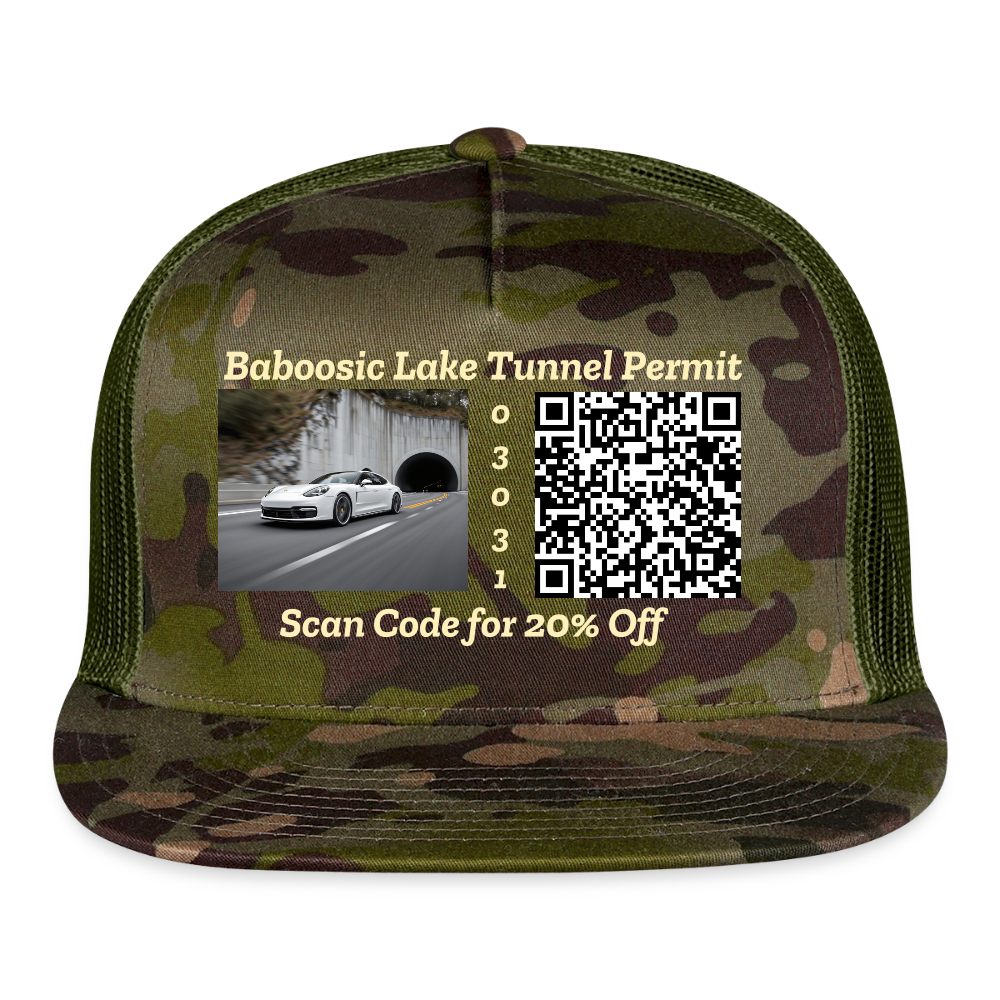BABOOSIC LAKE TUNNEL PERMIT CAMO Trucker Hat - MultiCam\green