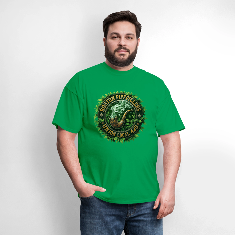 BOSTON PIPEFILLERS LOCAL 420 Men's T-Shirt - bright green