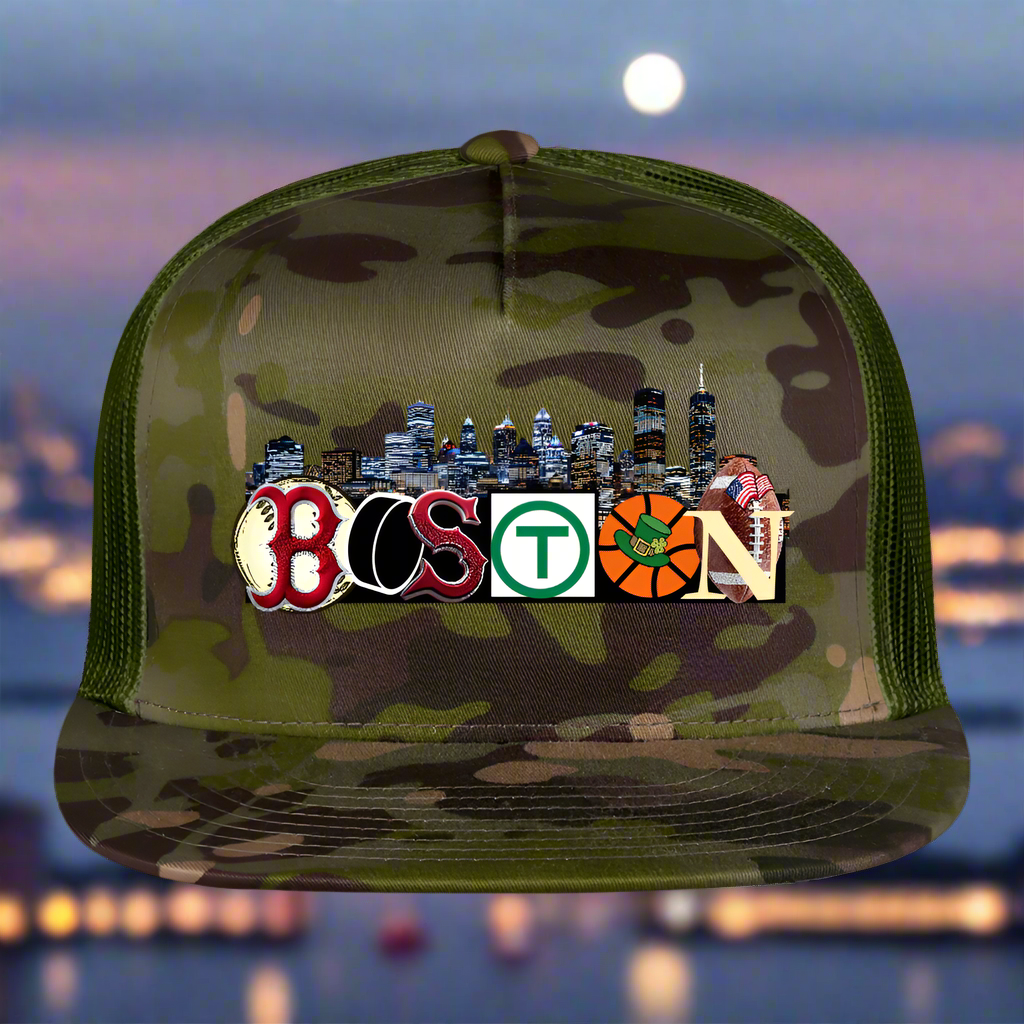 BOSTON SKYLINE AUTHENTIC CAMO Trucker Hat - MultiCam\green
