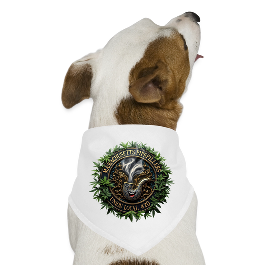 MASS PIPEFILLERS Union Local 420 Dog Bandana - white