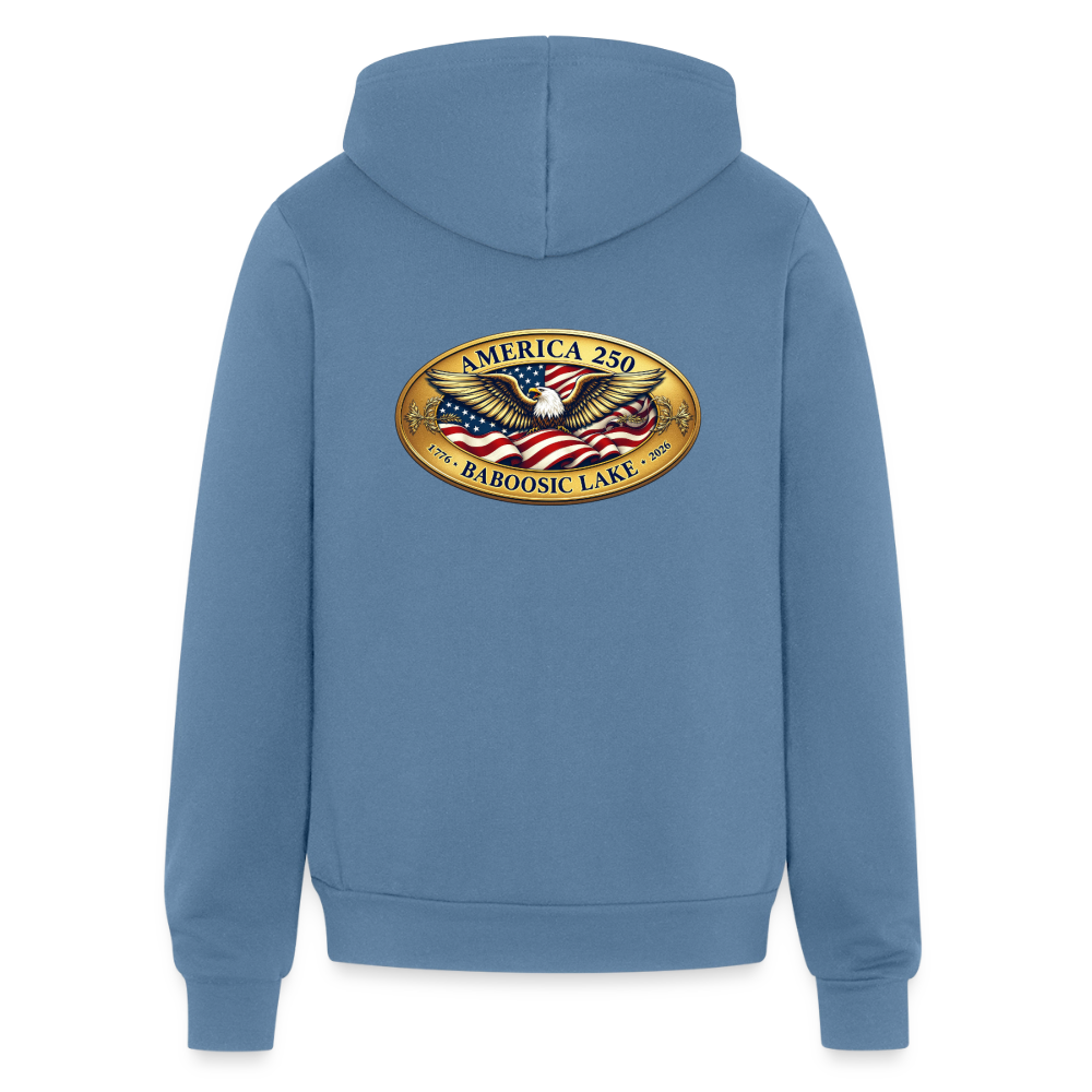 BABOOSIC LAKE AMERICA 250 FRONT/BACK EMBLEMS BELLA CANVAS Unisex Full Zip Hoodie - steel blue