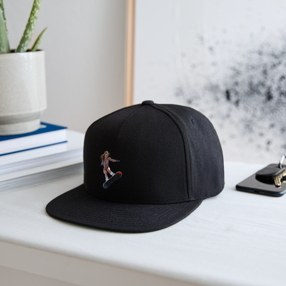 Snow Bunny Snapback Baseball Cap - black