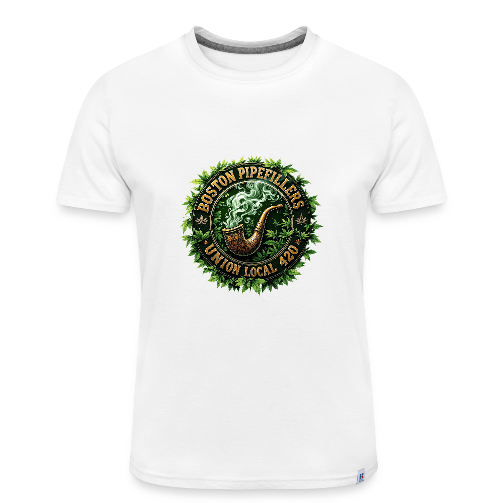 THE ORIGINAL BOSTON PIPEFILLERS UNION 420 Russell Athletic Unisex Essential Performance T-Shirt - white
